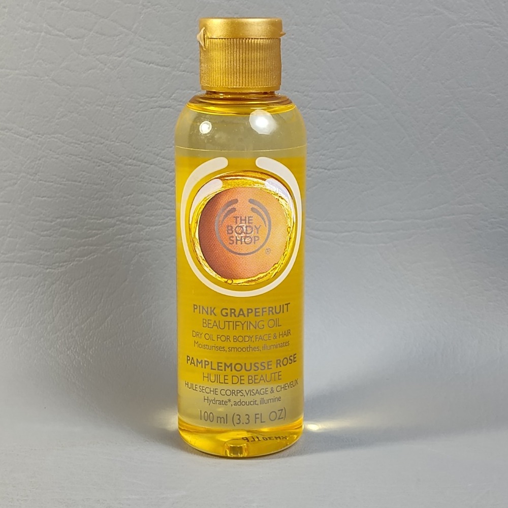 The Body Shop Pink Grapefruit‎ Beautifying Oil for Body Face Hair 3.3oz 100 mL